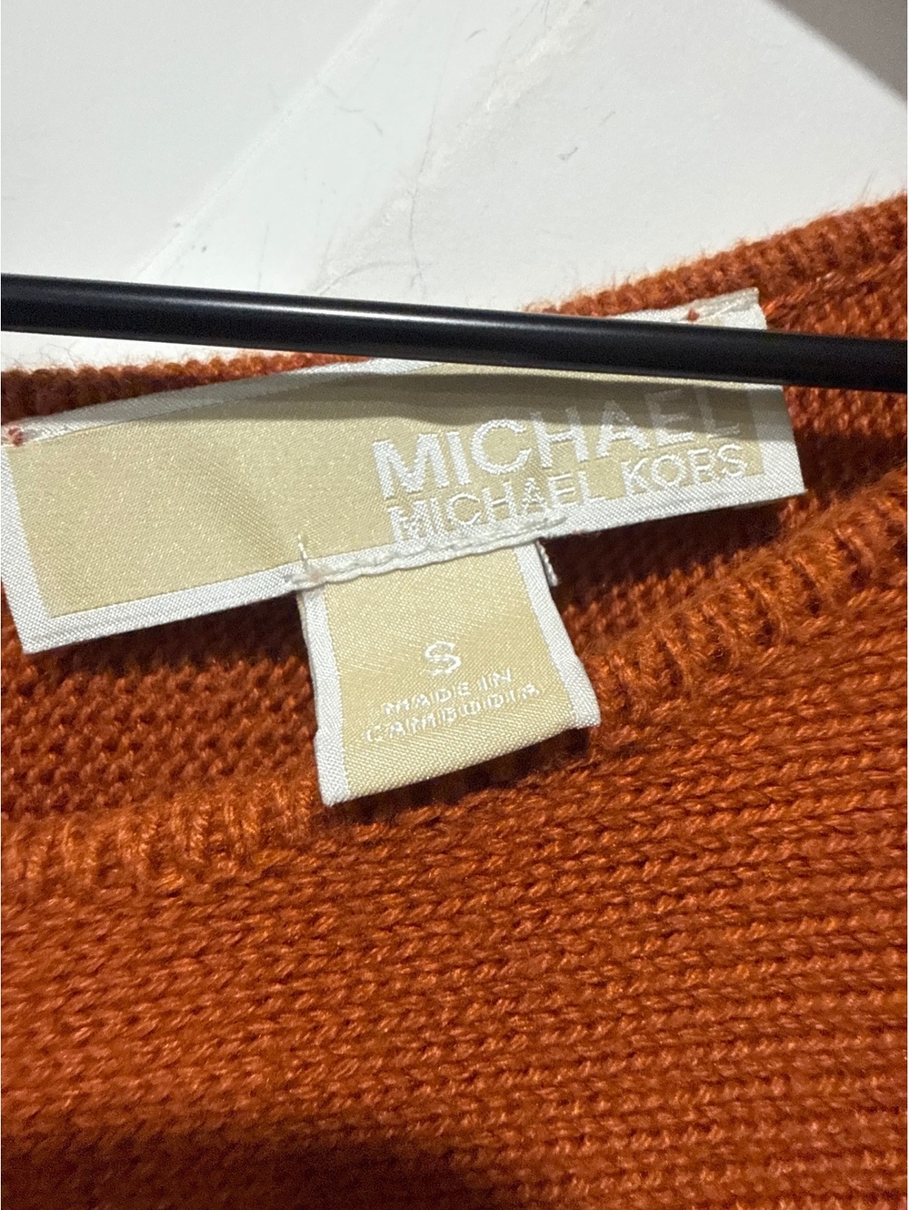 Michael Kors Orange Knit Pullover Sweater with Back Zipper, Size Small - Picture 3 of 4